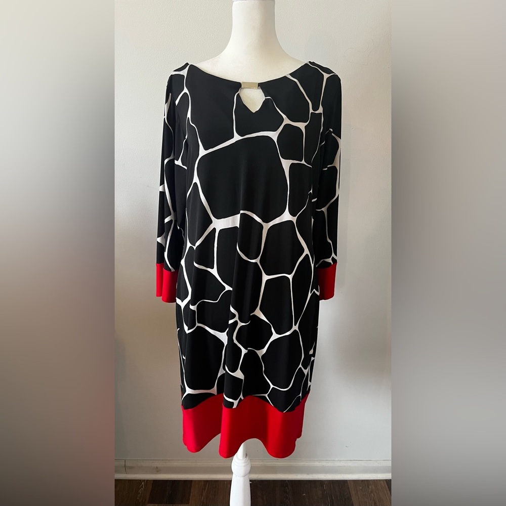 Red and Black Giraffe Print Dress
